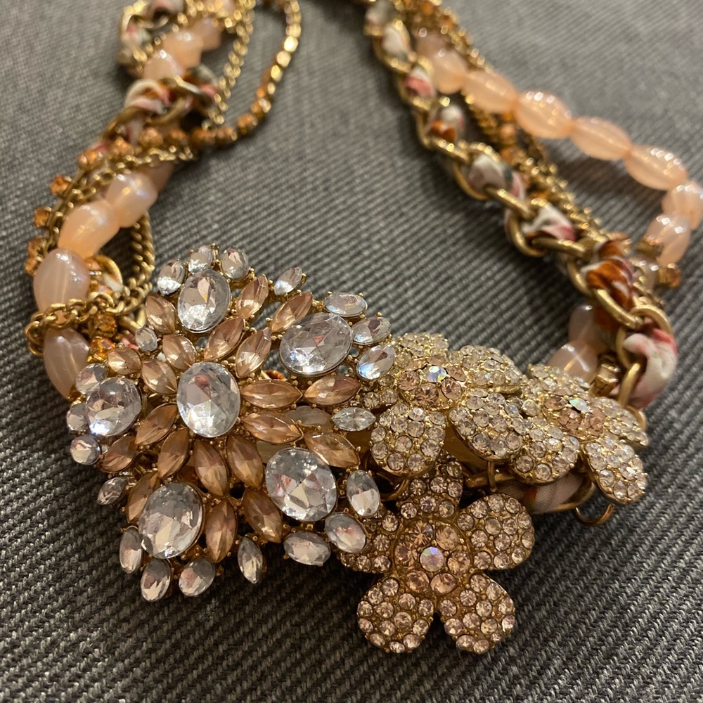 Rhinestone floral necklace